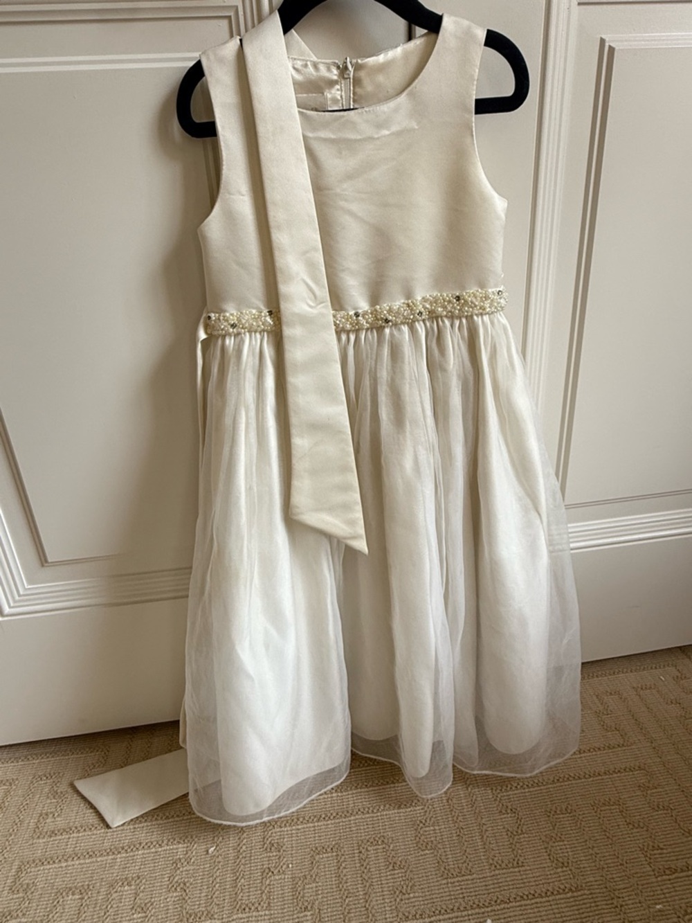 Cinderella Ivory Cream Floral Formal Flower Girl Dress Christening party White 5